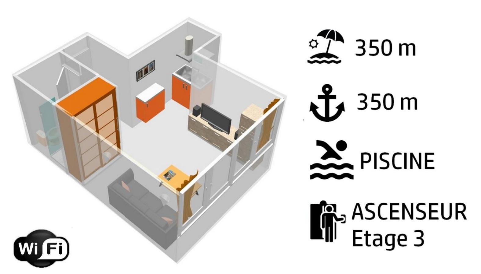 Studio Proche Port Et Plages, Piscine Hyères Zewnętrze zdjęcie